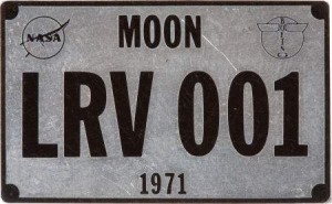 Lunar Rover license plate carried on the moon by Apollo 15 Mission Commander Dave Scott sold for $11, 352