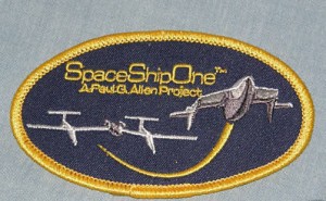 SpaceShipOne patch commemorating the first civilian sub-space flight, $13