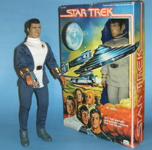 These 12-inch “Star Trek The Motion Picture” Kirk and Spock figures were released by Mego Corp. in 1979. Several other char