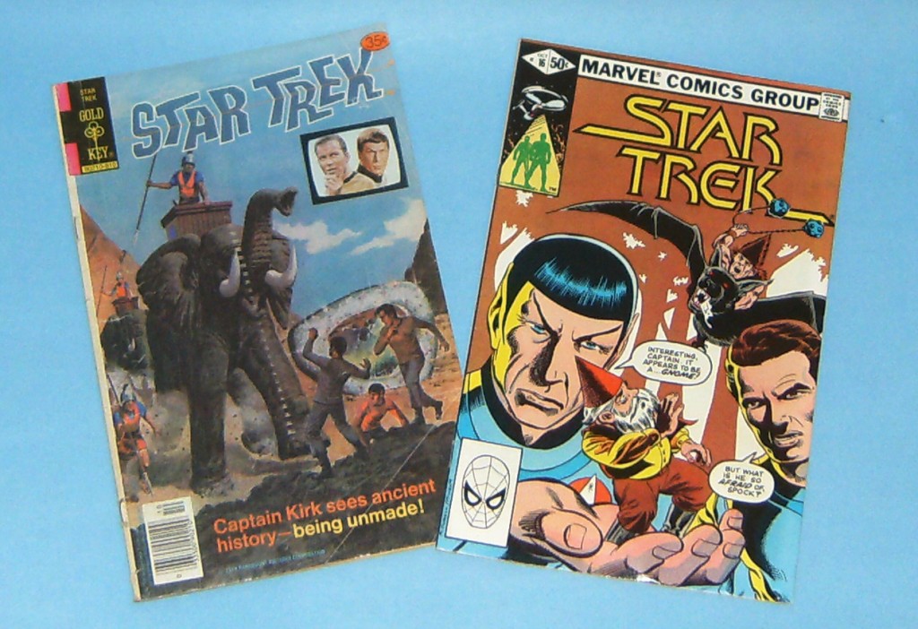 “Star Trek” has been adapted into comic book form by Western Publishing (Gold Key), Marvel and DC. Shown are issues from Go