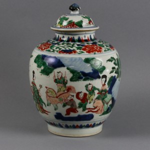 5 - RARE CHINESE TRANSITIONAL PERIOD `WUCAI 'BOYS' JAR