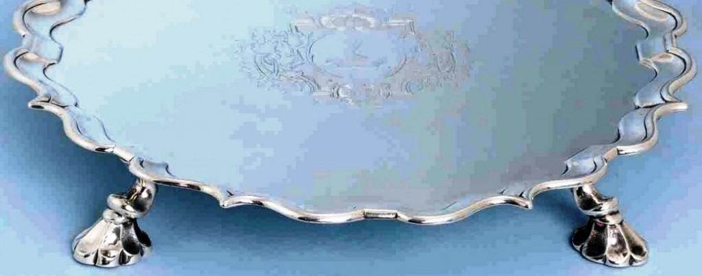 circular sterling salver