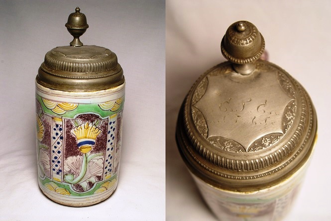 faience stein and lid