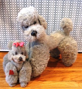 large and small FAO Schwarz Steiff poodles