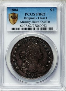 1804 Silver Dollar graded PCGS PR 62 obv