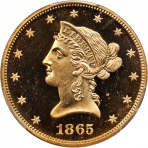 1865 $10 Liberty obv