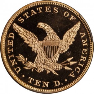 1865 $10 Liberty rev