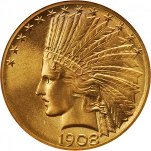 1908-S $10 Indian obv