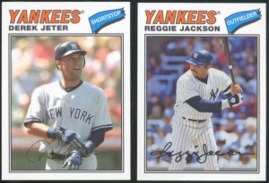 2012 Topps Archives of Two Yankees Greats Using the 1977 Topps Design