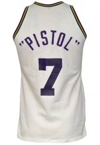 Pete Maravich New Orleans Jazz game-used home jersey