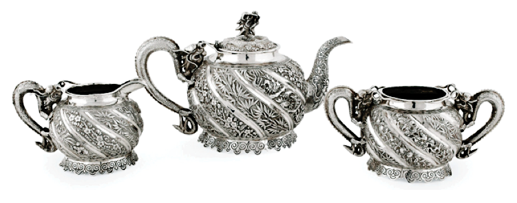 Tu Mao Xing Tea Set (Adrien von Ferscht, www.chinese-export-silver.com)