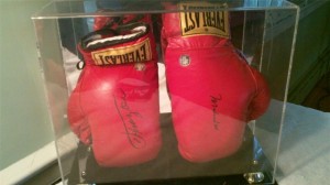 Ali-Frazier Boxing Gloves in Archival Display Case