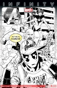 Mighty Avengers Barberi Party Variant sketch