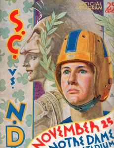 Vintage programs like this one from the 1939 USC vs Notre Dame game display beautifully and pay tribute to one of college footballs longest standing rivalries