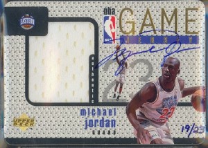 1997-98 Upper Deck Michael Jordan Game Used- Autographed Jersey Card Numbered to 23