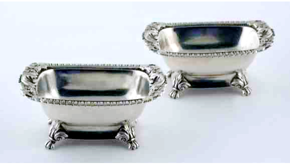 Chinese Export Silver 1815 pair of open salts