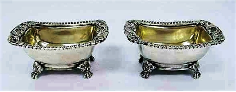 Chinese Export Silver Cutshing pair of open salts