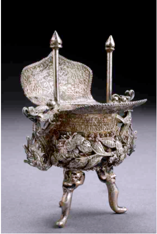Chinese Export Silver Luen Wo 1880 open salt