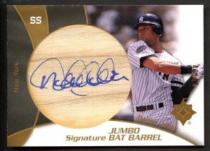 Derek Jete Game Used Bat Barrel Signature Card