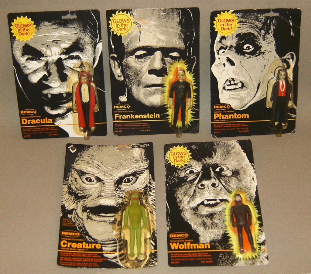 In 1980, Remco released its 3 ¾ inch 'Mini Monster' figure line, which featured glow in the dark parts.
