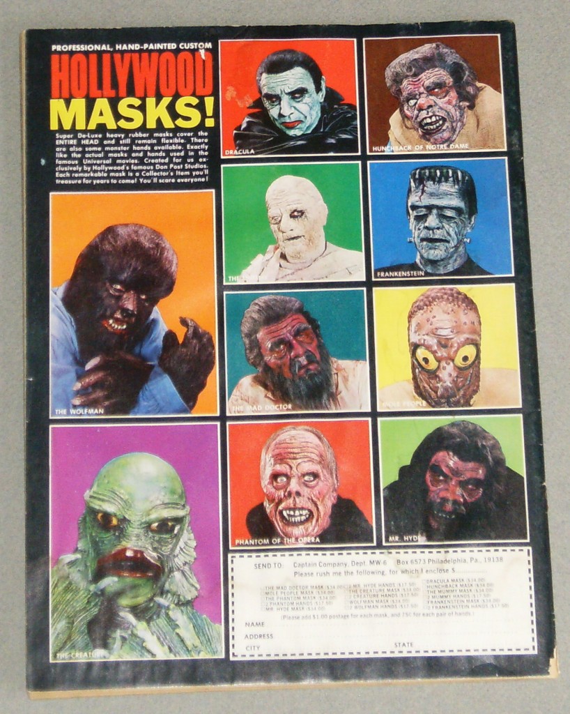 In the mid-1960s, mask manufacturer Don Post Studios issued a line of Universal Monsters rubber masks. This vintage ad comes fr