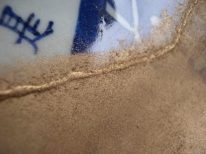 Metal applied to the surface before polishing