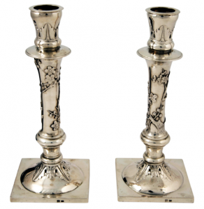 Sing Fat Chinese Export Silver candlesticks