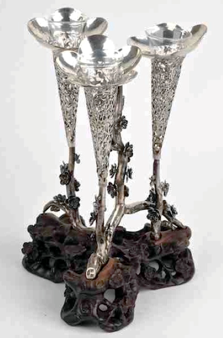 Chinese Export Silver Sing Fat epergne