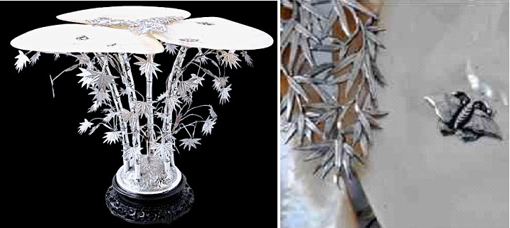 Chinese Export Silver Wang Hing treble tazza