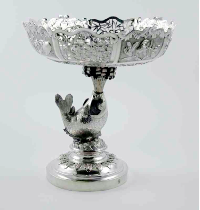 Chinese Export Silver tazza by Fu Long