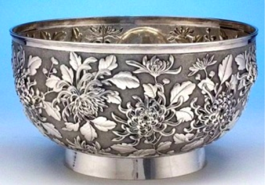 Chinese Export Silver Bowl by Hung Chong