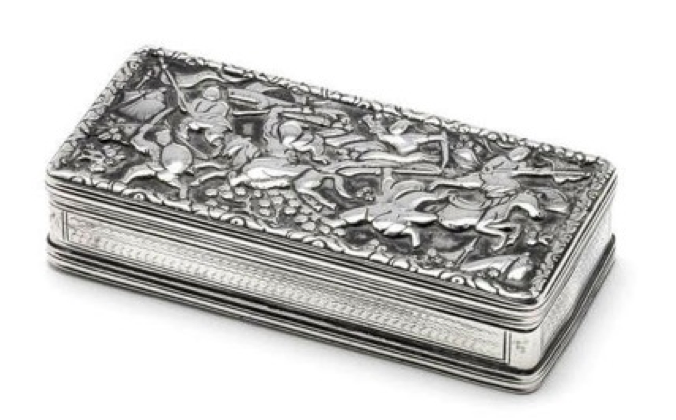 Chinese Export Silver Cutshing Snuff Box