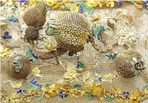 Chinese Export Silver Filigree Box Lid detailing