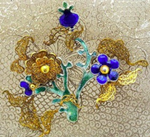 Chinese Export Silver filigree detailing