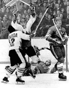 Number 6 Paul henderson after his Summit Series Clinching Goal