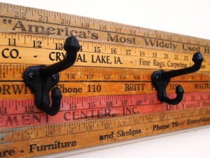 hat rack from rulers