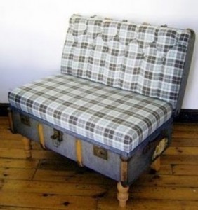 vintage suitcases- turned chair
