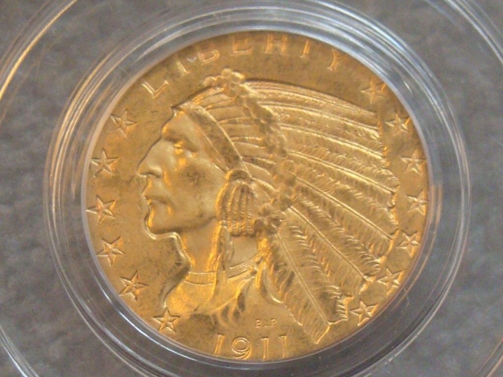 1911 $5 Indian obv
