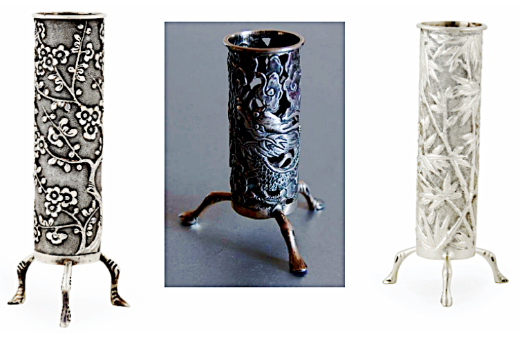 3 Wang Hing spill vases