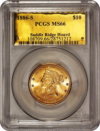 1886-S Liberty Eagle graded PCGS MS66