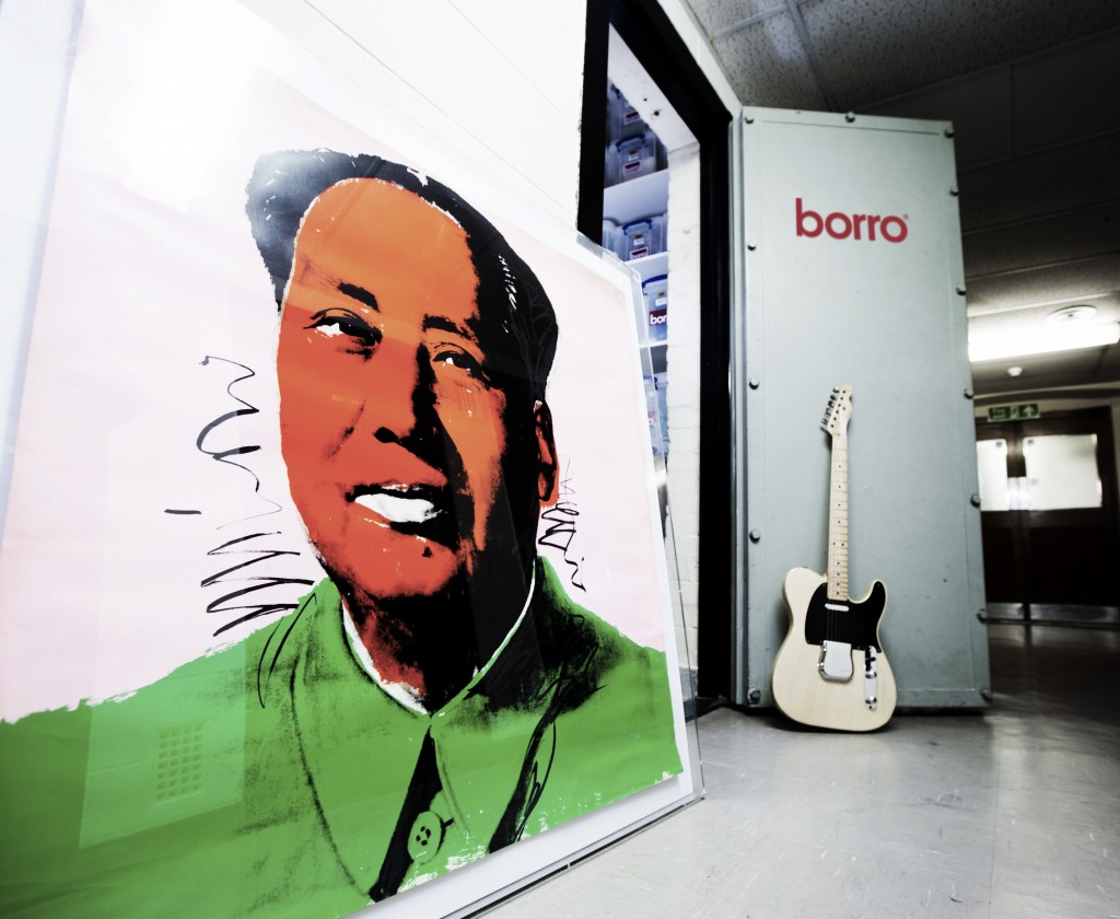 Andy Warhol Mao print and Fender Telecaster Guitar