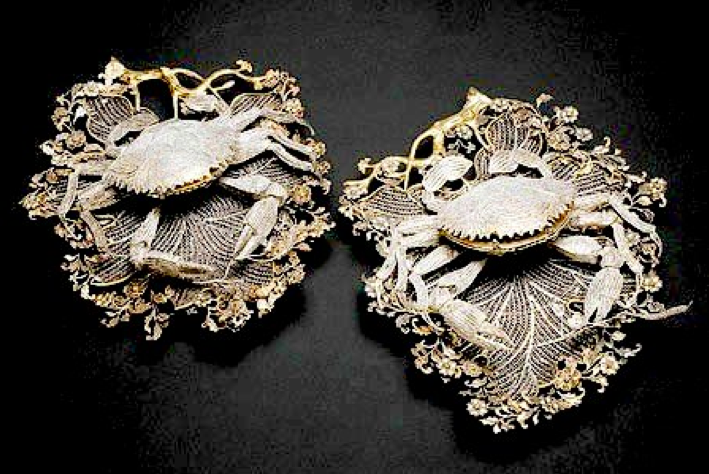 Chinese Export Silver filigree boxes on trays