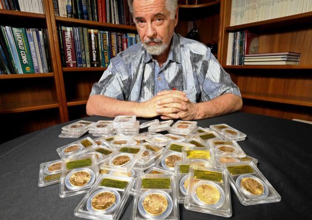 David Hall with some of the Saddle Ridge Hoard