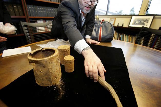 David McCarthy with the stick and cans