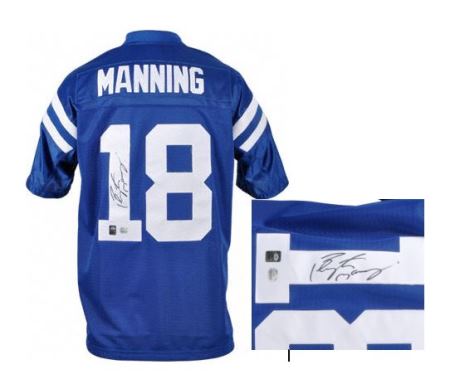 Peyton Manning Signed Indianapolis Colts Authentic Replica Jersey