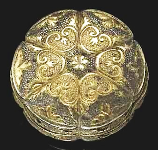 Tang Dynasty 750AD six lobed silver box