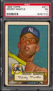 1952 Topps Mickey Mantle PSA 1