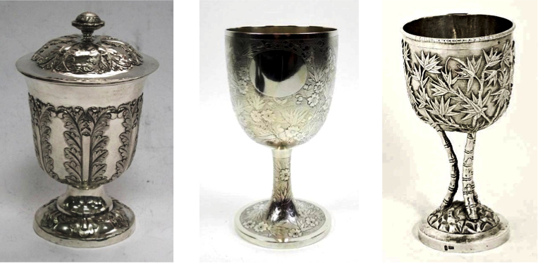 Khecheong Lidded Cup & 2 Cutshing Goblets