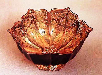 Sung Dynasty Lotus Shaped Silver Gilt Cup