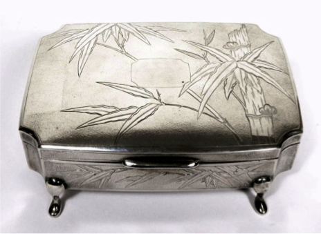 Wing On Chinese Export Silver Jewellery Box circa 1925